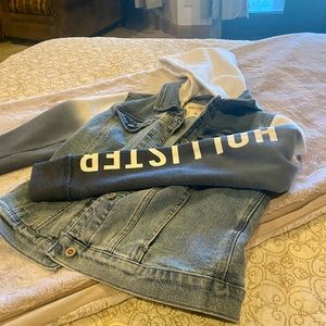 Hollister Jean jacket with hood Size M